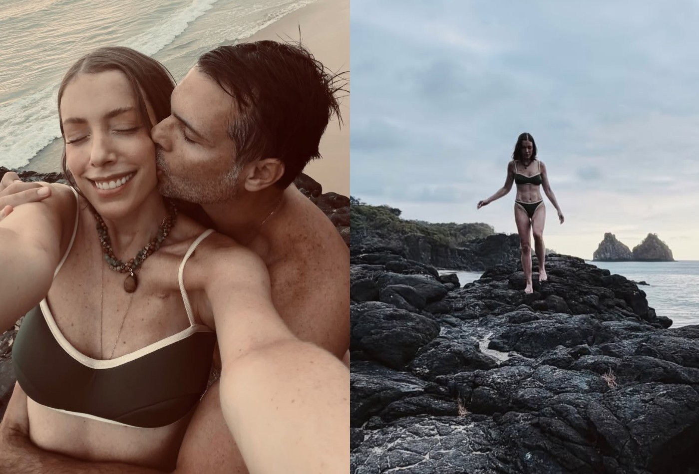 Após cair em golpe em Noronha, Fabiana Justus curte praia com marido e mostra tanquinho; fotos - Foto
