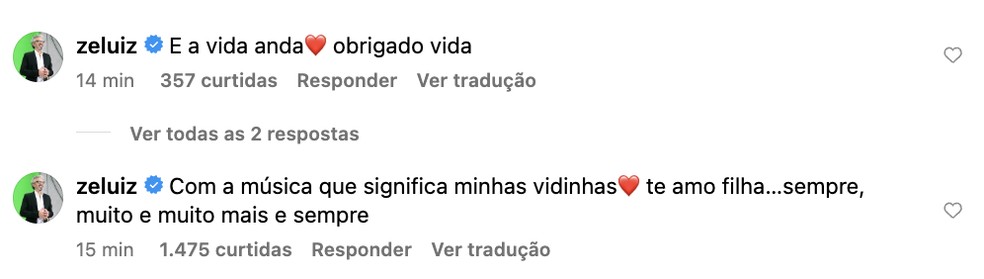 Pai de Manu Gavassi comemora gravidez da filha — Foto: Reprodução/Instagram