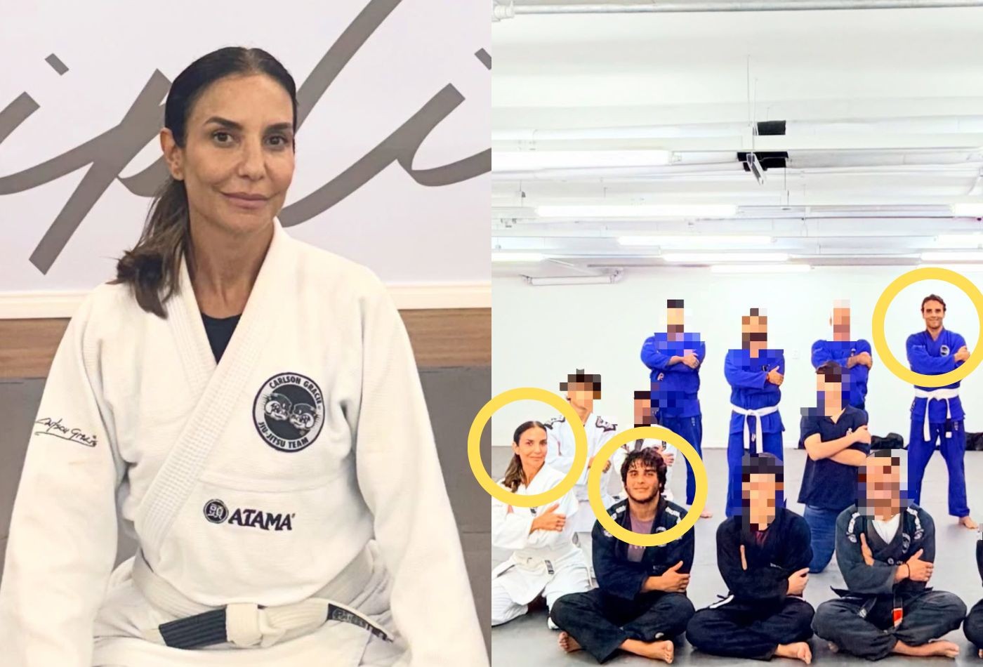 Ivete Sangalo faz aula de jiu-jítsu ao lado do filho e do ex-marido, Daniel Cady; foto