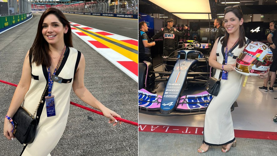 Sabrina Petraglia chega a Singapura para GP de Automobilismo
