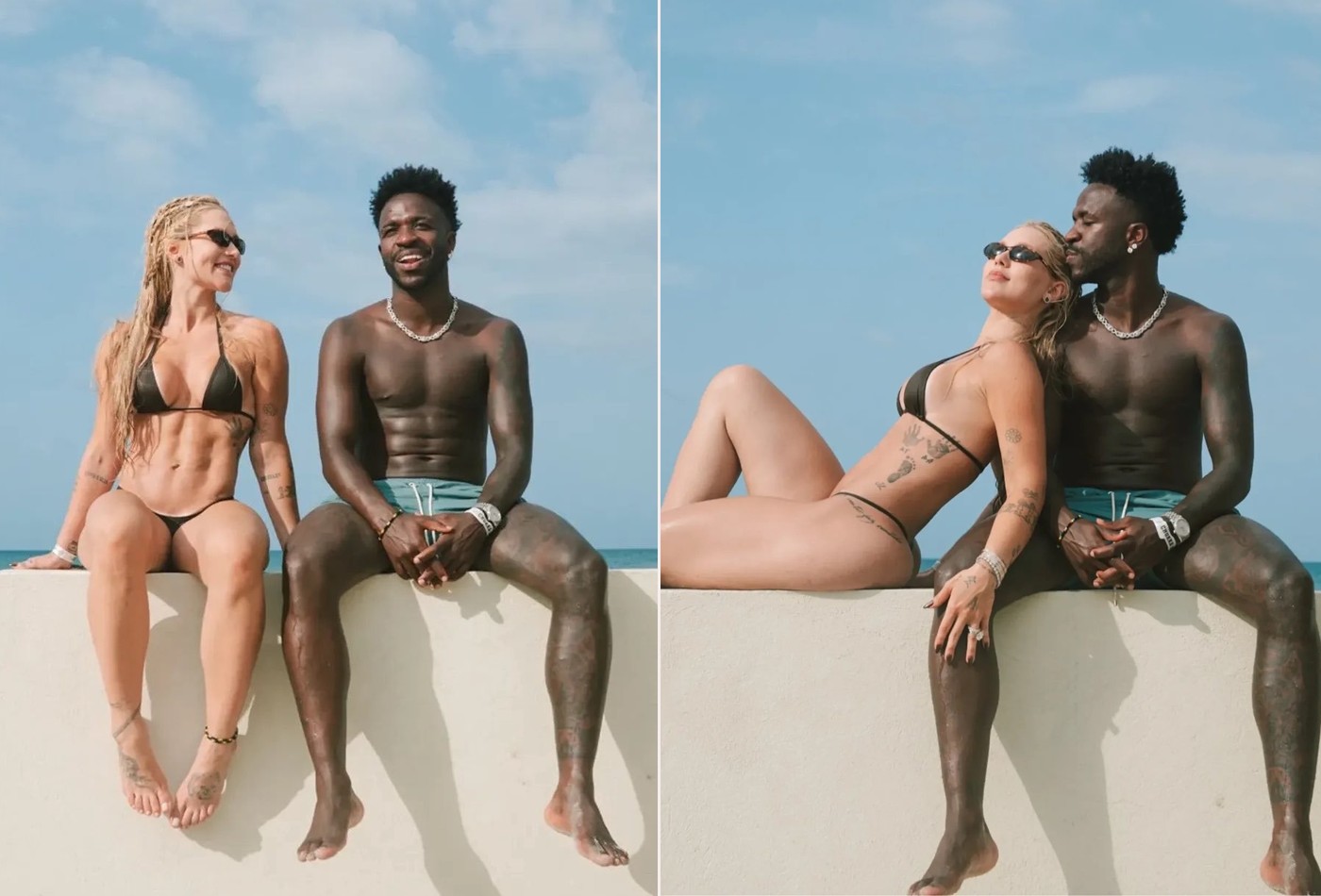 Fotógrafo mostra fotos inéditas de viagem romântica de Vini Jr e Virginia à Jamaica