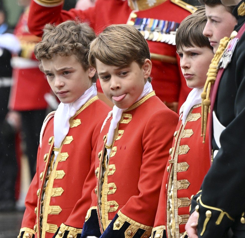 Príncipe George na cerimônia de coroação de Rei Charles III — Foto: Getty Images