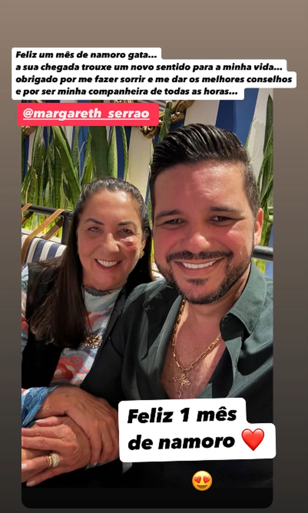 Margareth Serrão e Danilo Nascimento — Foto: Reprodução/Instagram