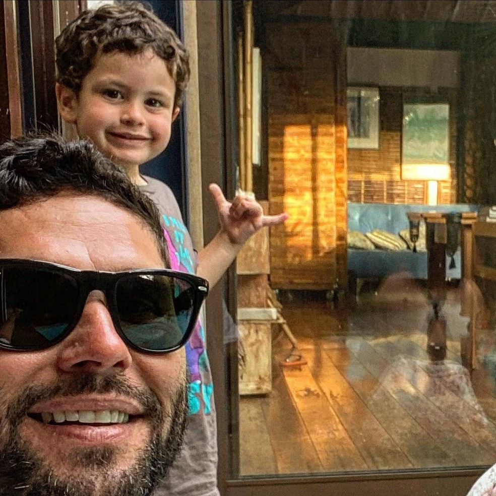 Dudu Azevedo com o filho Joaquim — Foto: Reprodução Instagram