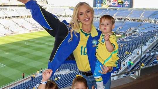Virginia e filhos usam camisa 10 de Vini Jr para jogo da Seleção nos EUA Virginia e filhos usam camisa 10 de Vini Jr para jogo da Seleção nos EUA