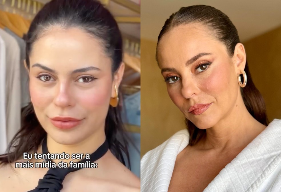 Influenciadora viraliza por semelhança com Paolla Oliveira e reação da atriz surpreende; confira e compare! — Foto: Reprodução/Instagram