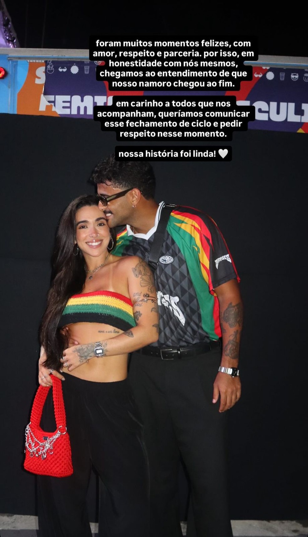 Post de Giovanna Lima sobre o fim do relacionamento com Lucas Pizane — Foto: Reprodução/Instagram
