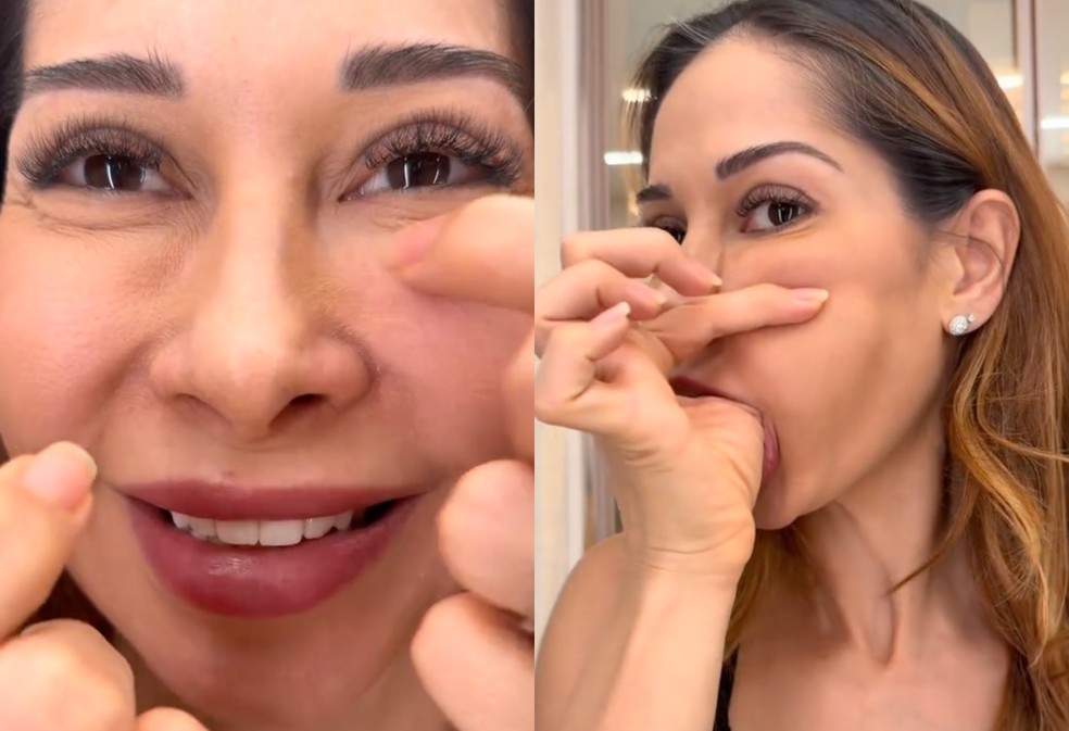 Maíra Cardi revela mostra produto acumulado no rosto — Foto: Reprodução/Instagram