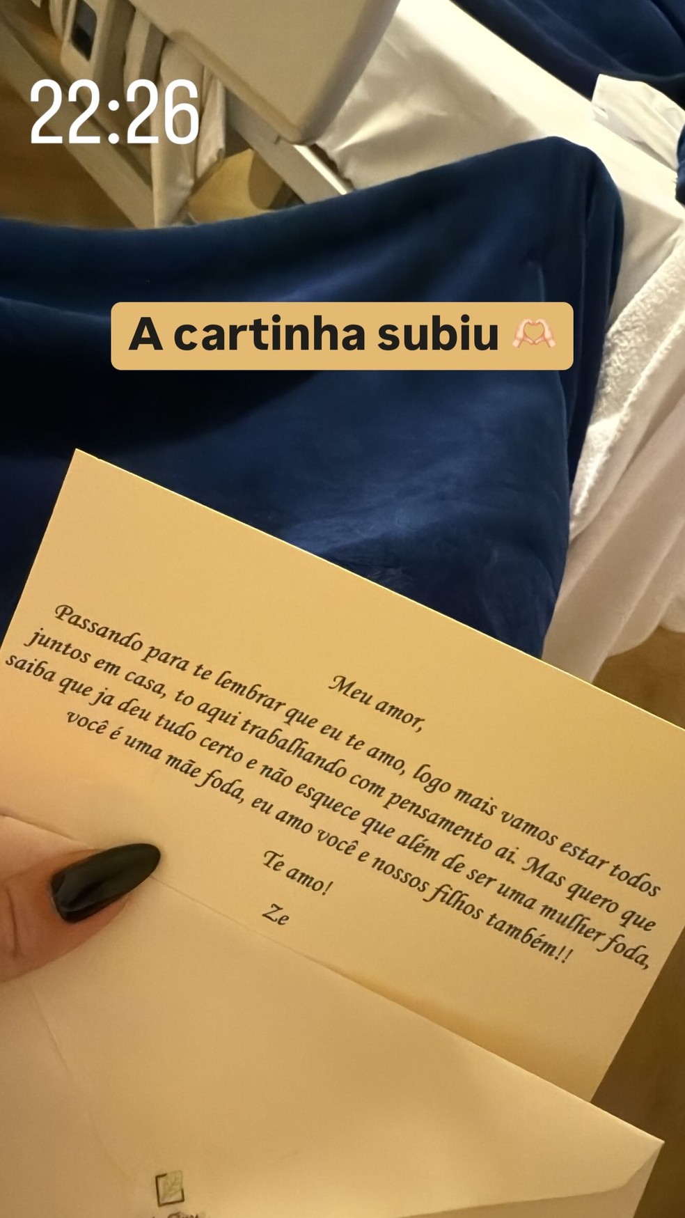 Carta de Zé Felipe — Foto: Reprodução/Instagram