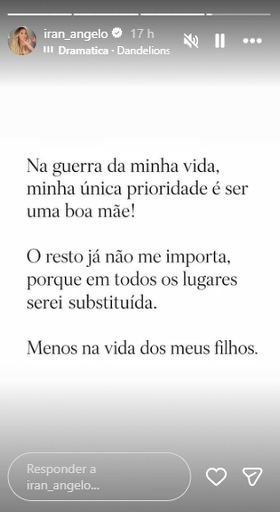 Post de Iran Ângelo — Foto: Reprodução/Instagram