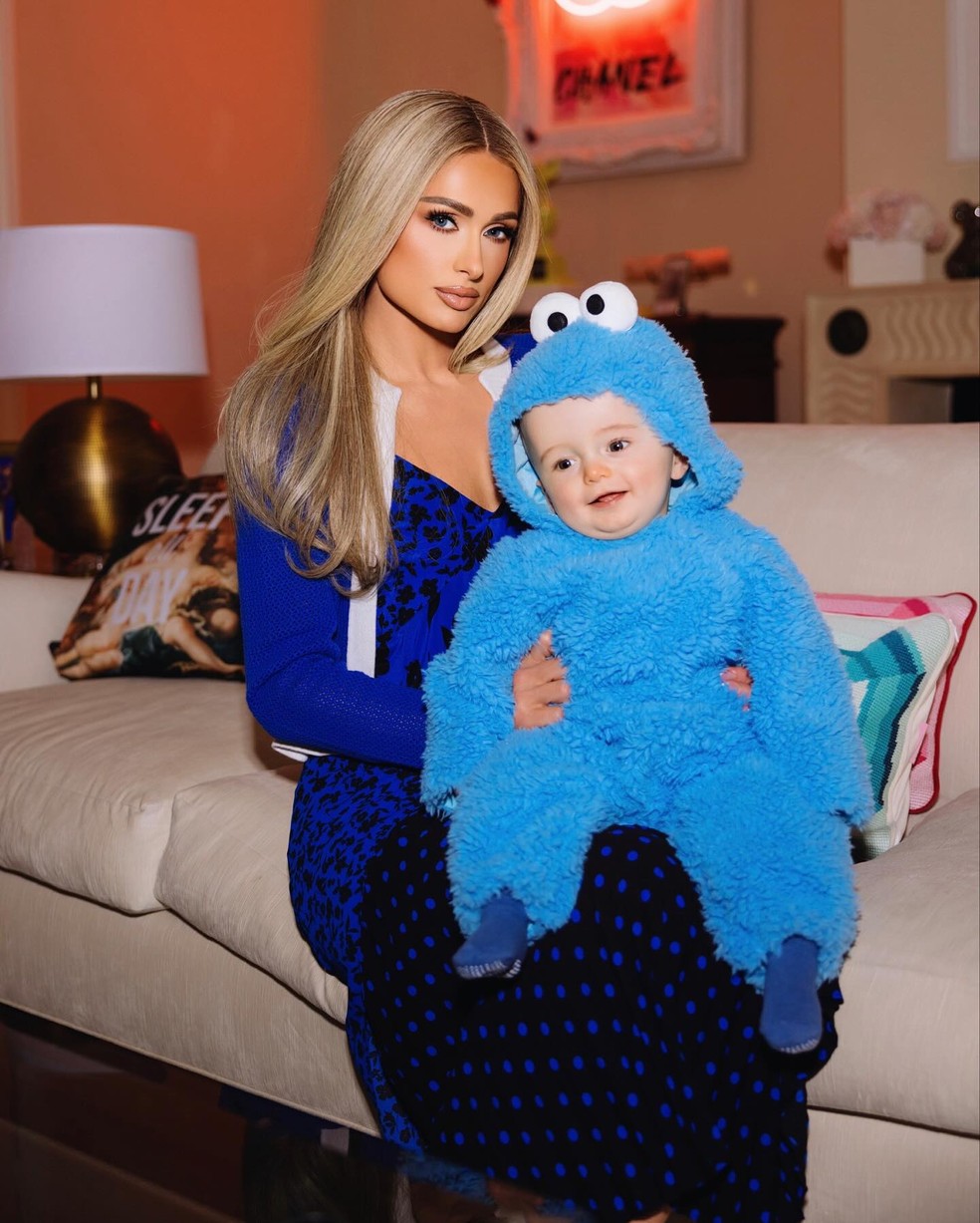 Paris Hilton e filho — Foto: Reprodução do Instagram