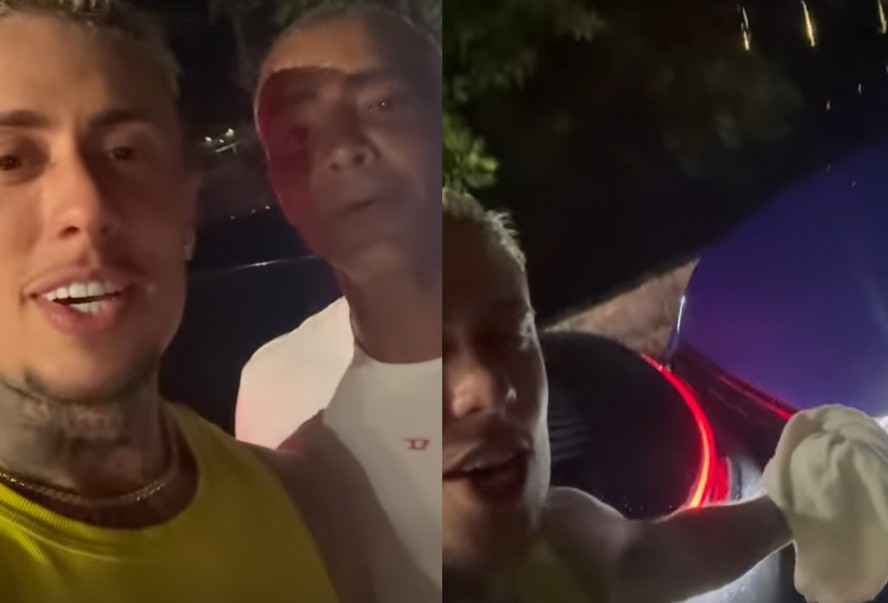 MC Daniel brinca após colisão com Romário