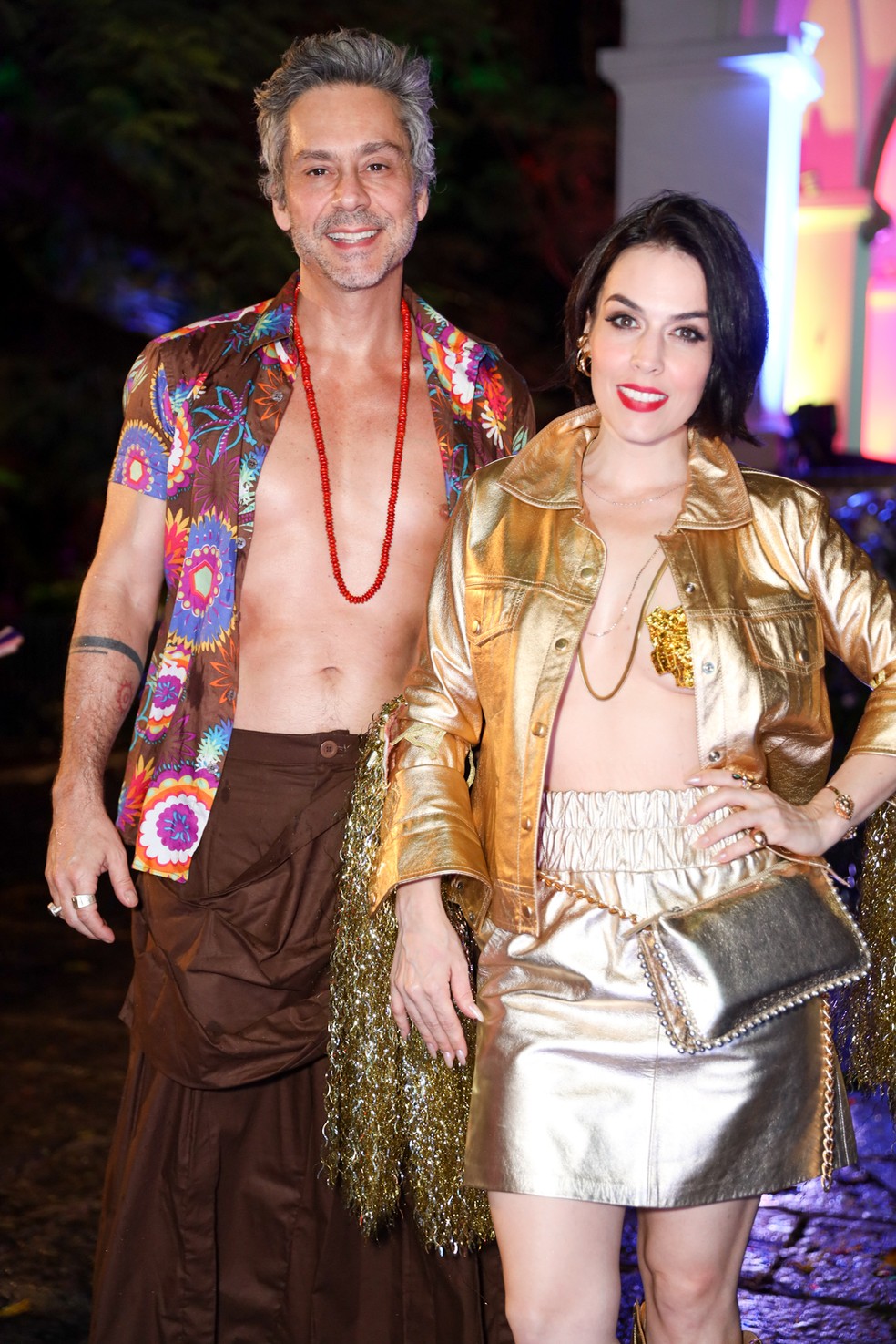 Alexandre Nero e Karen Brusttolin no Baile da Arara — Foto: Manu Scarpa e Lucas Ramos / Brazil News