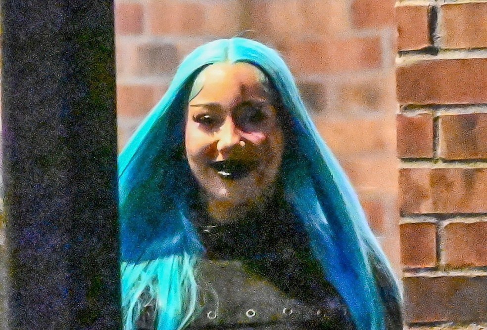 North West surge com machucado falso no rosto durante festa de Halloween — Foto: The Grosby Group