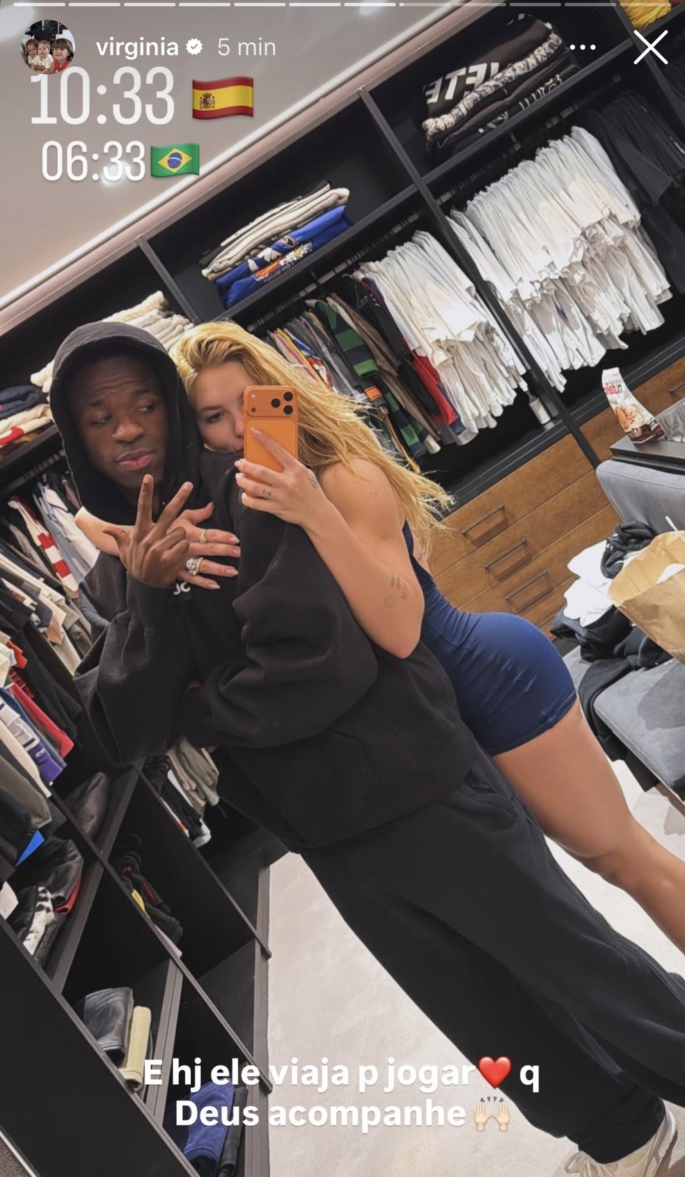 Vini Jr. e Virginia — Foto: Reprodução/Instagram