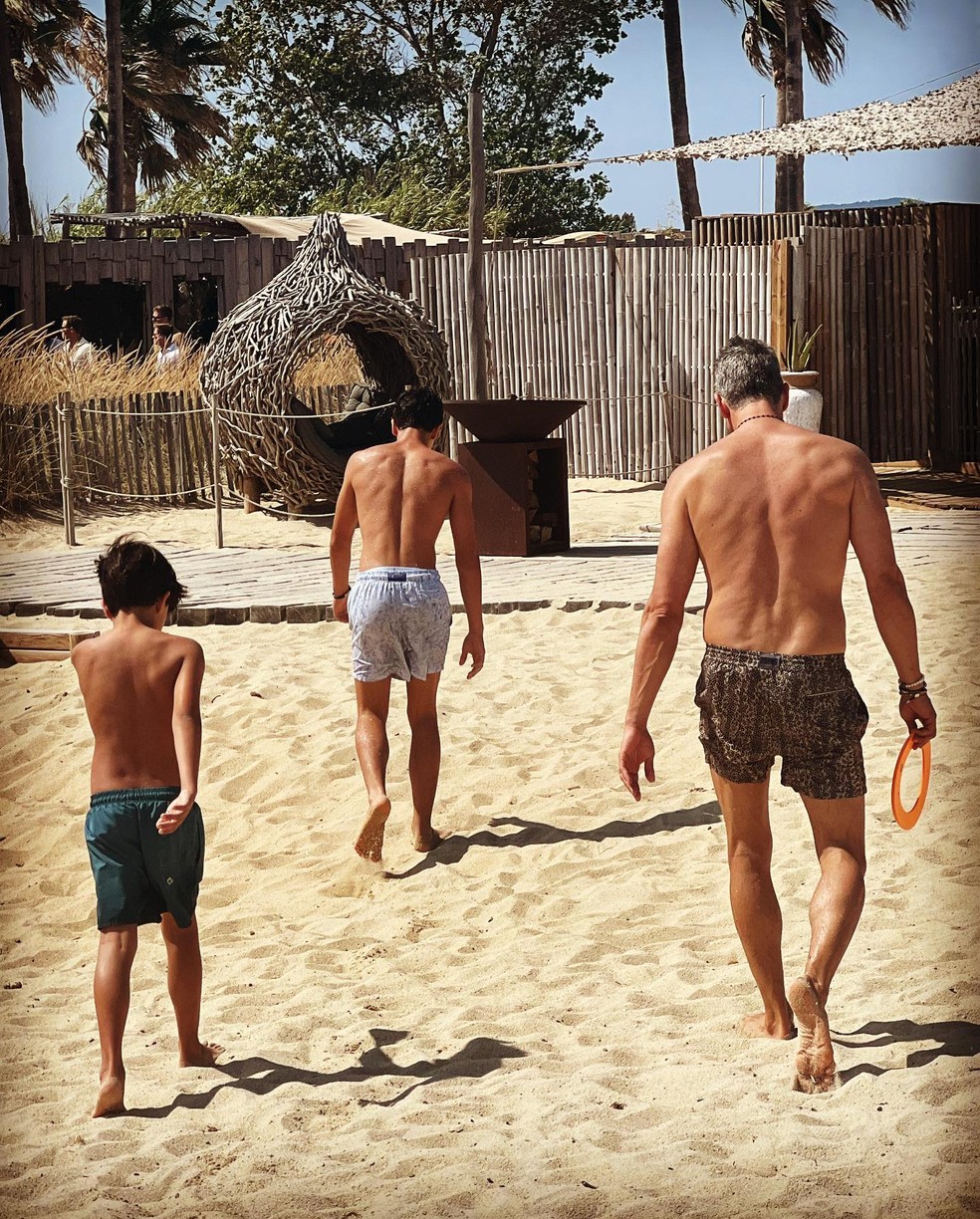 Marcio Garcia e os filhos — Foto: Reprodução/Instagram