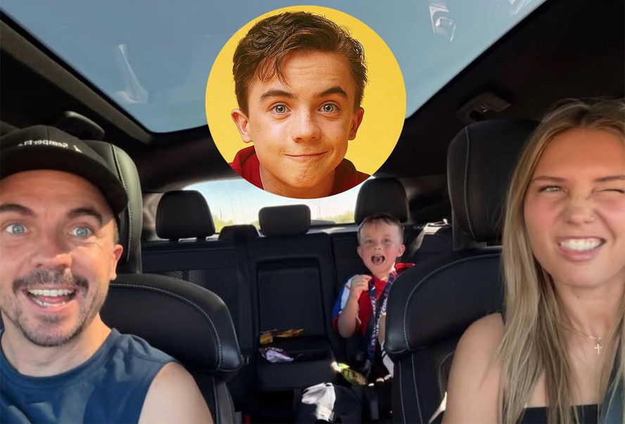 O ex-casal Frankie Muniz (ex-astro mirim da série 'Malcolm') e Paige Price com o filho, Mauz