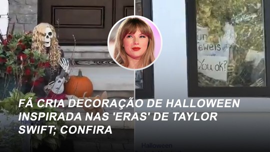 Fã de Taylor Swift faz decoração de Halloween inspirada nas 'eras' da cantora e surpreende; vídeo