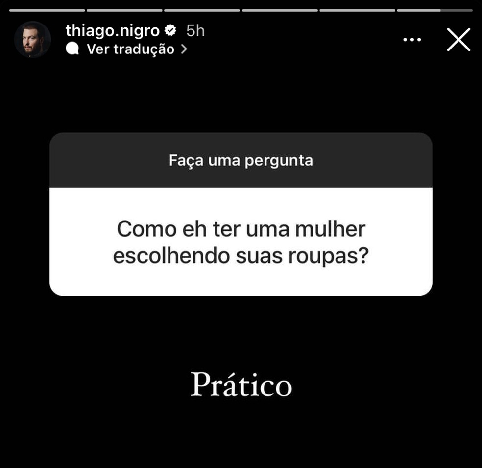 Thiago Nigro fala sobre Maíra Cardi — Foto: Reprodução / Instagram