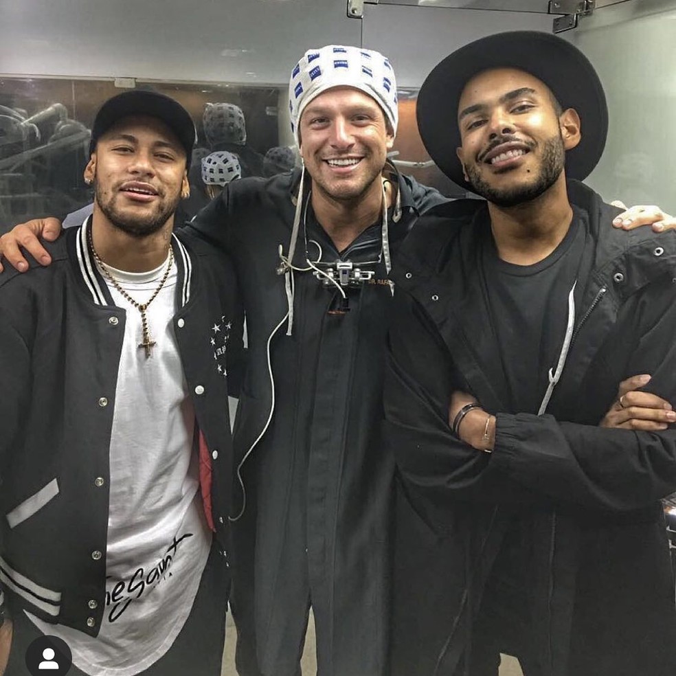 Rafael Puglisi com Neymar e Hugo Gloss — Foto: instagram