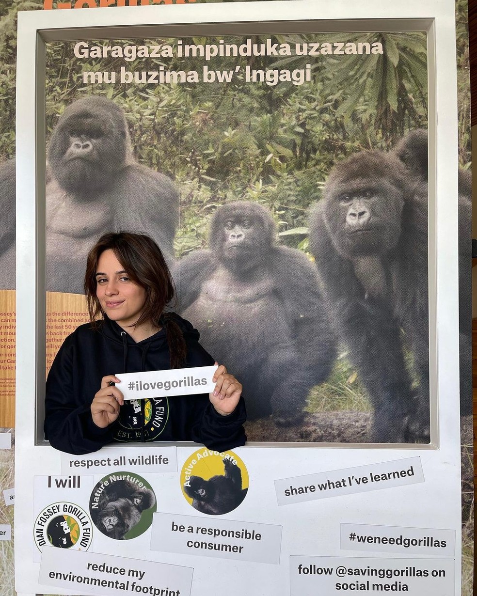 Camila Cabello visita Montanha dos Gorilas em Ruanda — Foto: Reprodução Instagram