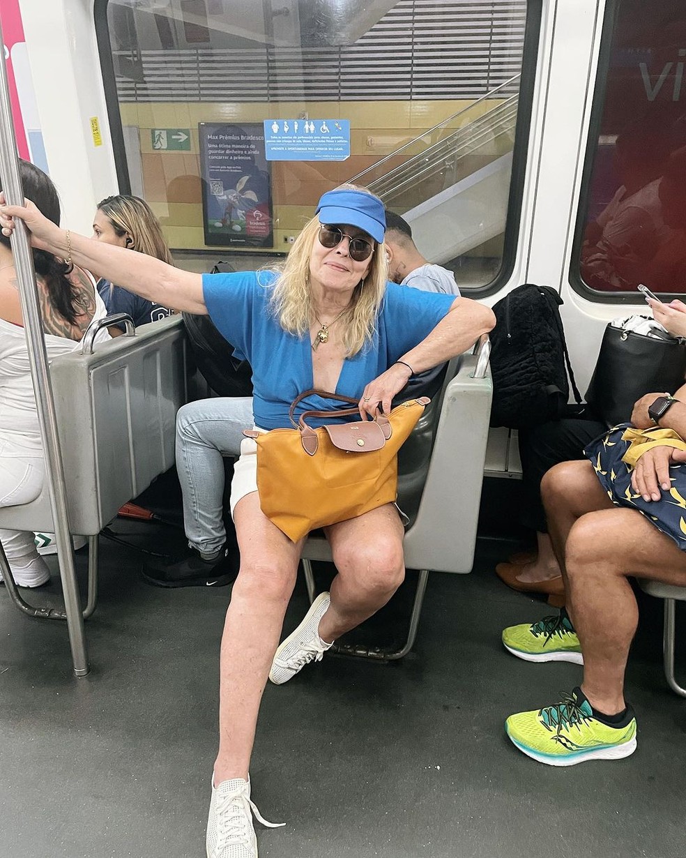 Maria Zilda anda de metrô pela primeira vez no Rio de Janeiro — Foto: Reprodução/ Instagram