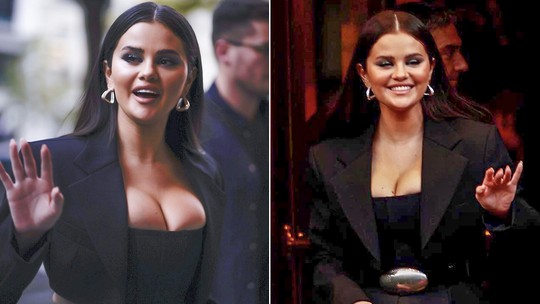Selena Gomez chama atenção com look decotadíssimo de R$ 11,7 mil em Paris