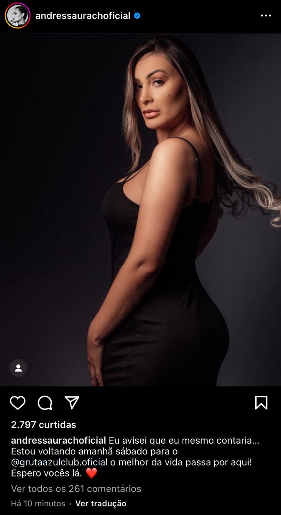 Post de Andressa Urach — Foto: Reprodução/Instagram