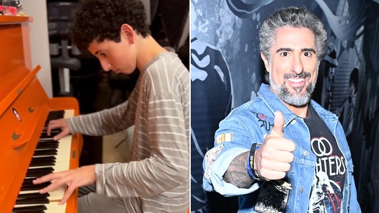 Marcos Mion mostra filho tocando piano: 'Passos para o sucesso'; assista