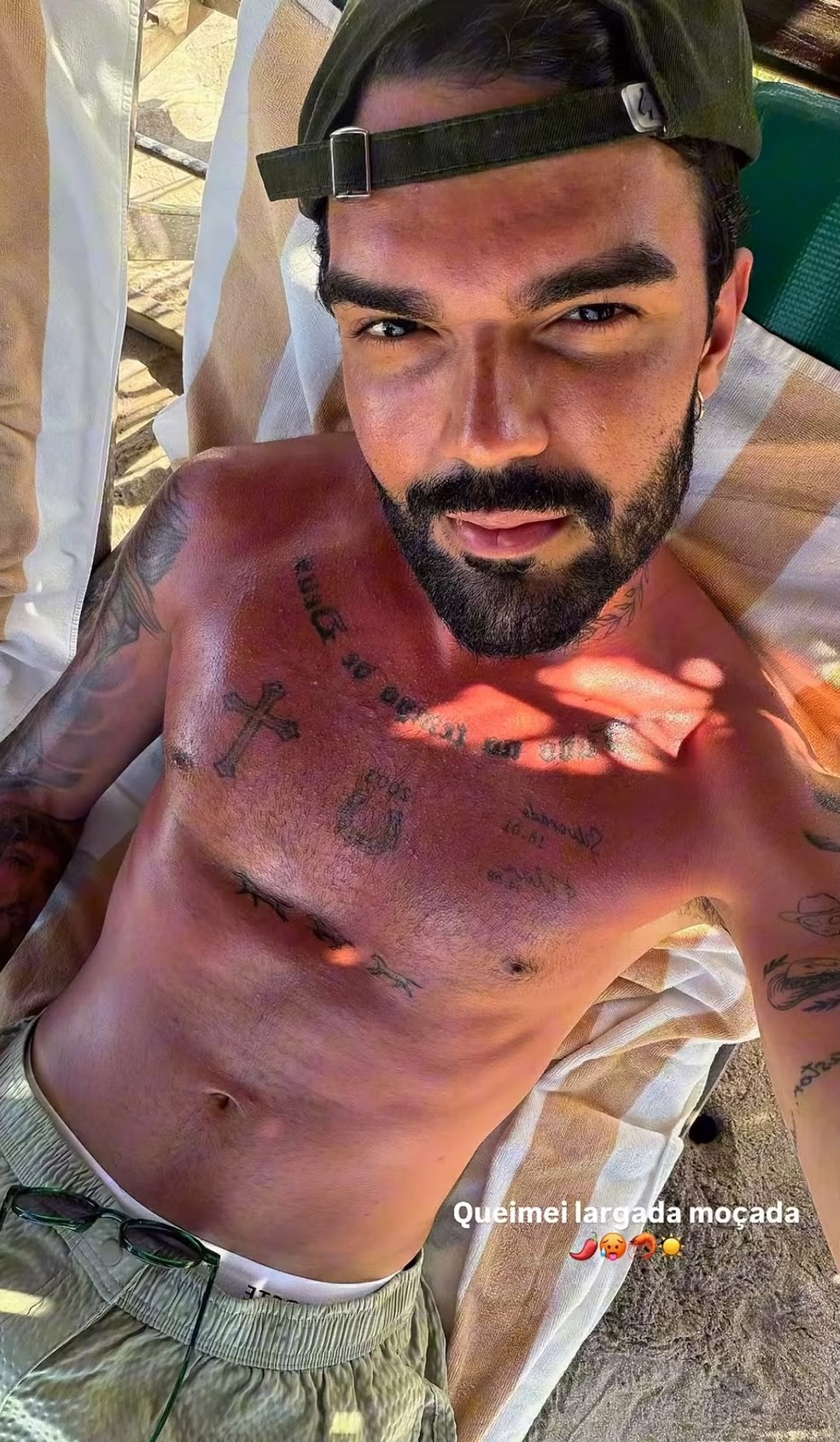 Luan Pereira pega insolação no primeiro dia de viagem a Alagoas e preocupa familiares — Foto: Reprodução/Instagram