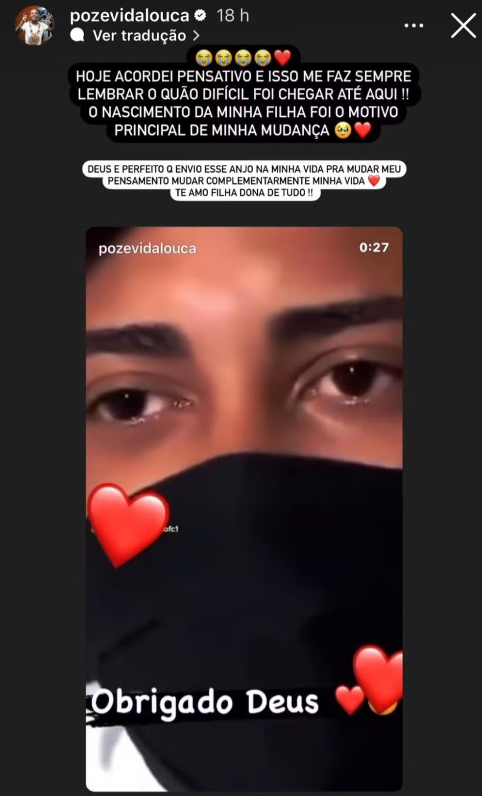 Posts de MC Poze — Foto: Reprodução | Instagram