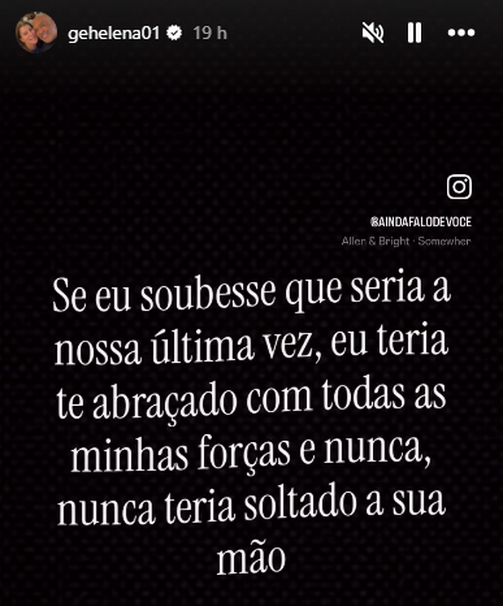 Geralda Helena, viúva de Rick (1966-2026), posta sobre luto — Foto: Reprodução/Instagram