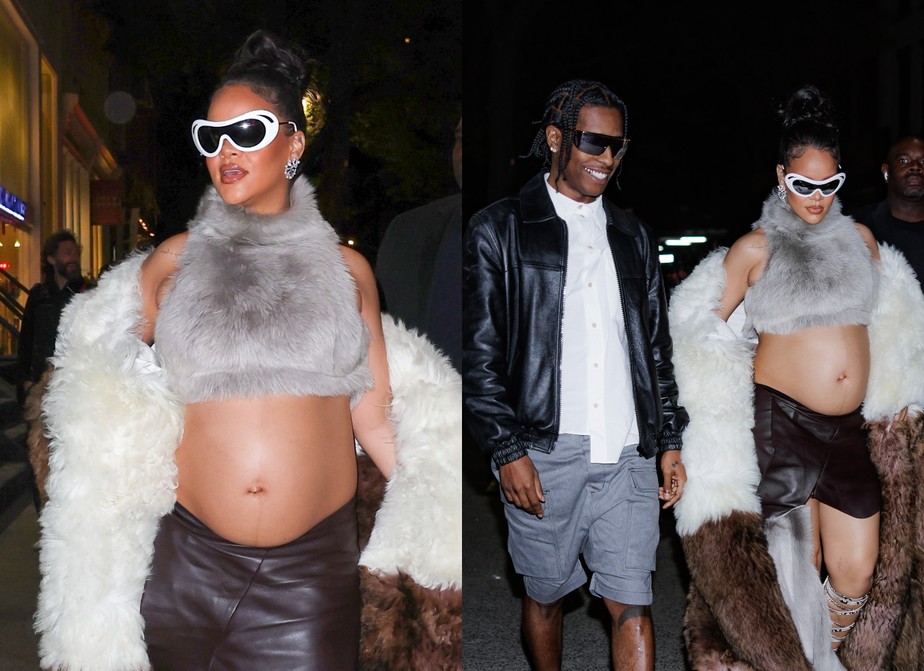 Rihanna usa look transparente e exibe barrigão da gravidez em desfile em  Paris - Rádio Pampa