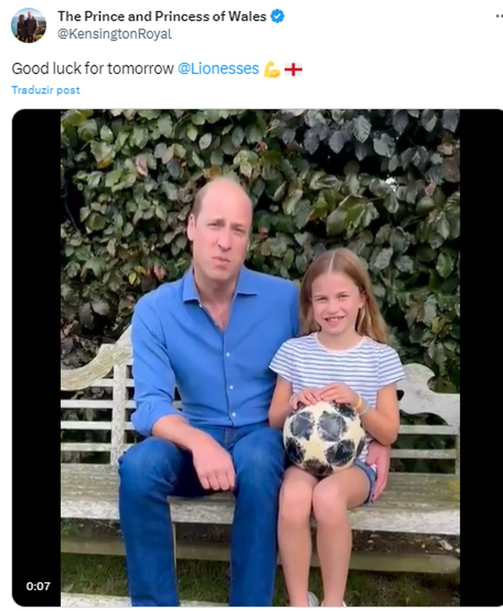 Post de príncipe William e Charlotte — Foto: Reprodução/Twitter