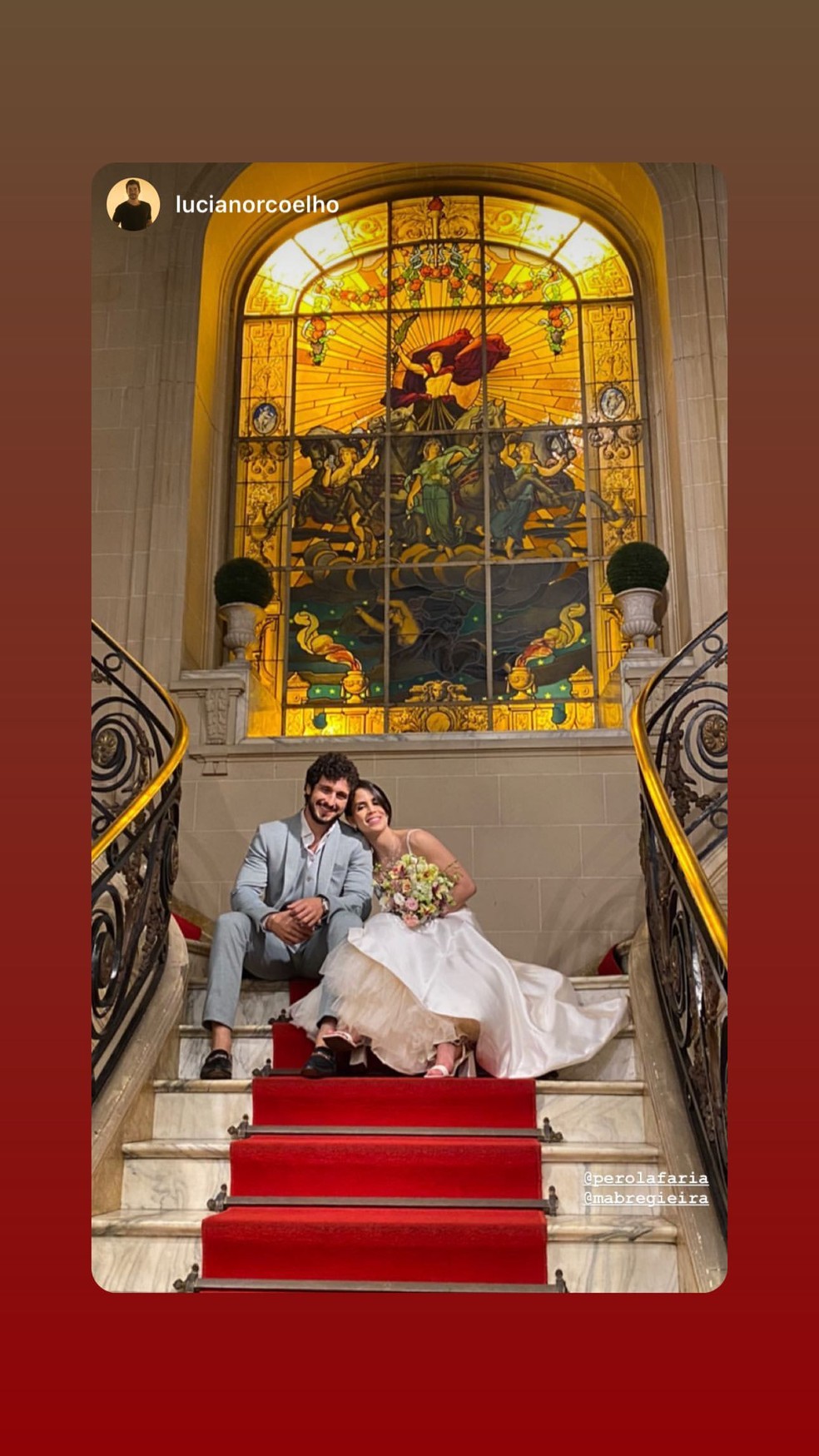 Pérola Faria e Mario Bregieira se casam — Foto: Instagram