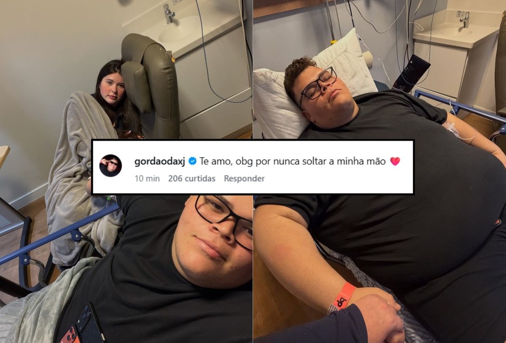 Gordão da XJ agradece companheirismo da esposa após precisar ir às pressas ao hospital — Foto: Reprodução/Instagram