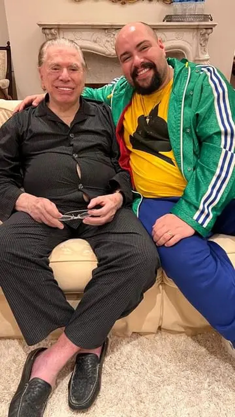 Silvio Santos e Tiago Abravanel — Foto: Reprodução/Instagram