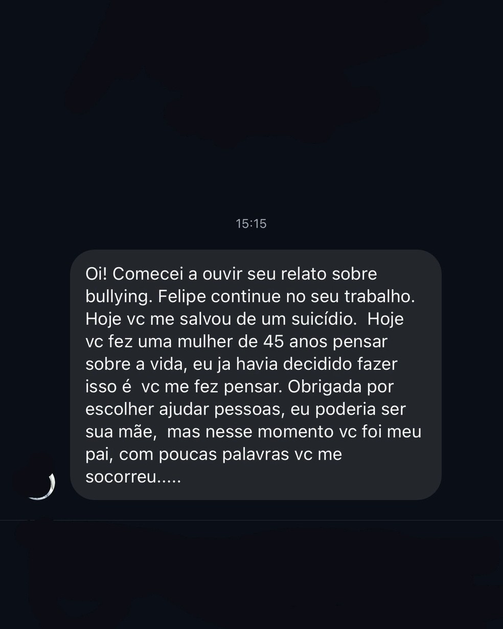 Felca divulga DM's que recebeu após publicar vídeo sofre fobia social — Foto: Reprodução/Instagram