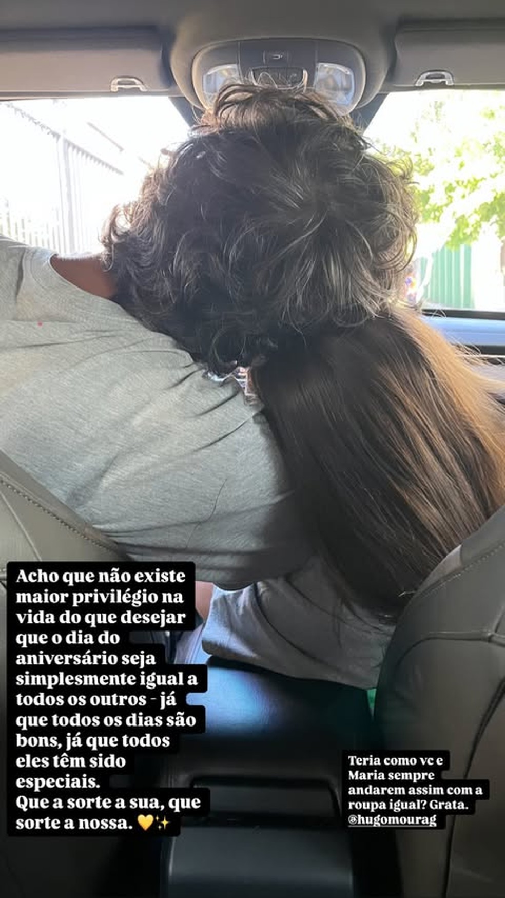 Maria Clara Senra posta parabéns para Hugo Moura — Foto: Reprodução/Instagram