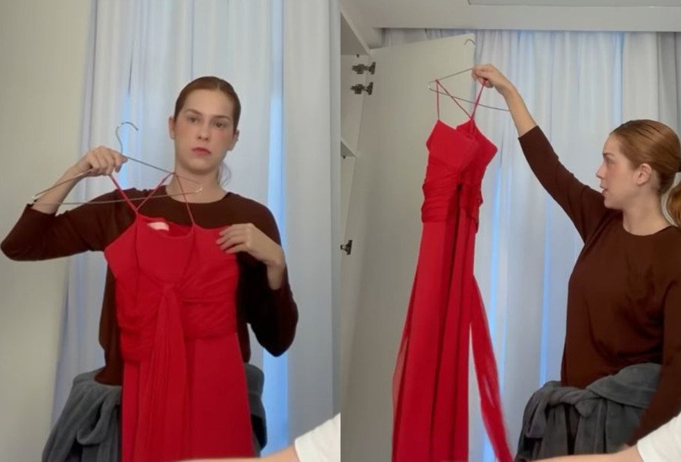 Sophia Abrahão mostra vestido para casamento de Giovanna Lancellotti e Gariel David — Foto: Reprodução/Youtube