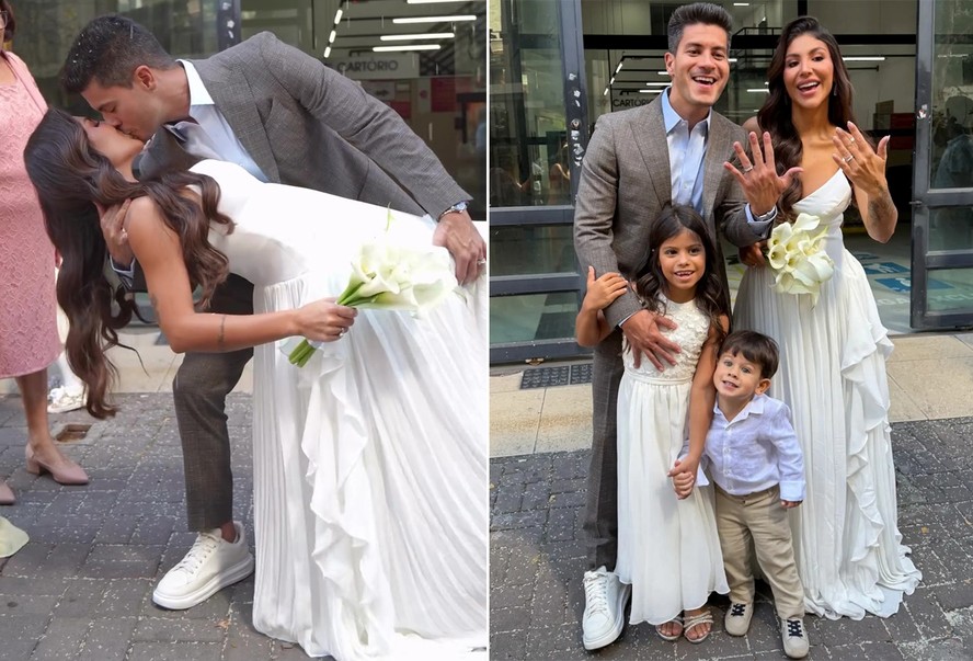 Arthur Aguiar e Jheny Santucci se casam