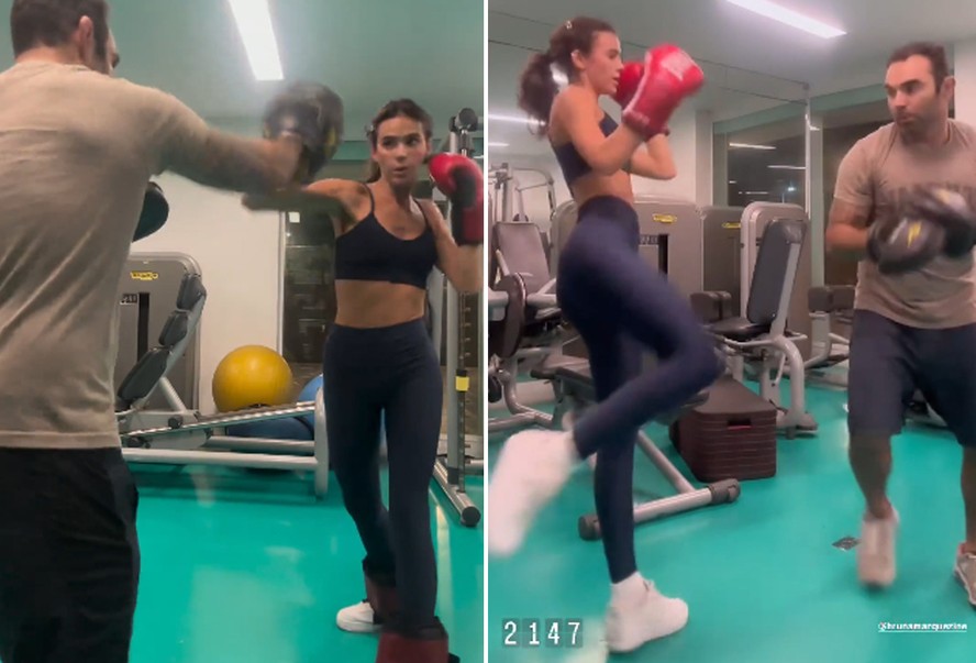 Bruna Marquezine em aula de luta com Chico Salgado