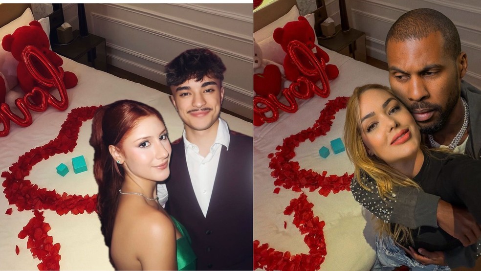 Liz Macedo com Eduardo Petenon e Rodrigo Moares com Tania Mara na trend — Foto: Reprodução/Instagram