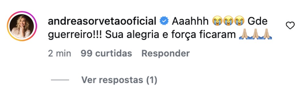 Comentário de Andrea Sorvetão — Foto: Reprodução/Instagram