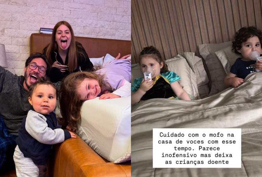 Lua e Ravi, filhos de Viih Tube e Eliezer, ficam doentes após mofo na brinquedoteca