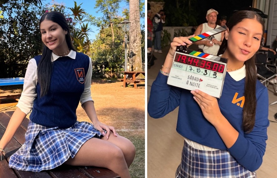 Alice Leite caracterizada como Flavinha em “Sábado à Noite”
