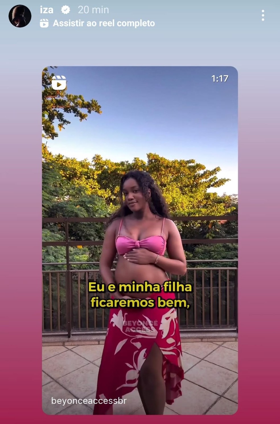 Aps traio, IZA posta vdeo: 'Eu estarei bem longe. Eu e minha ficaremos bem'  Foto: Reproduo/Instagram