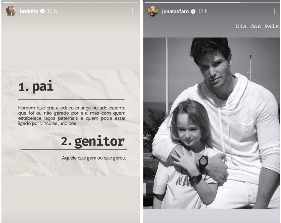 Após Danielle Winits explanar diferença entre pai e genitor, Jônatas ...