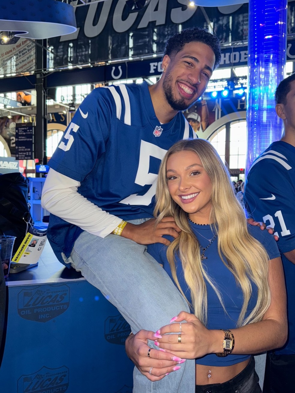 Jade Jones e o noivo, o jogador de basquete da NBA Tyrese Haliburton — Foto: Reprodução/Instagram