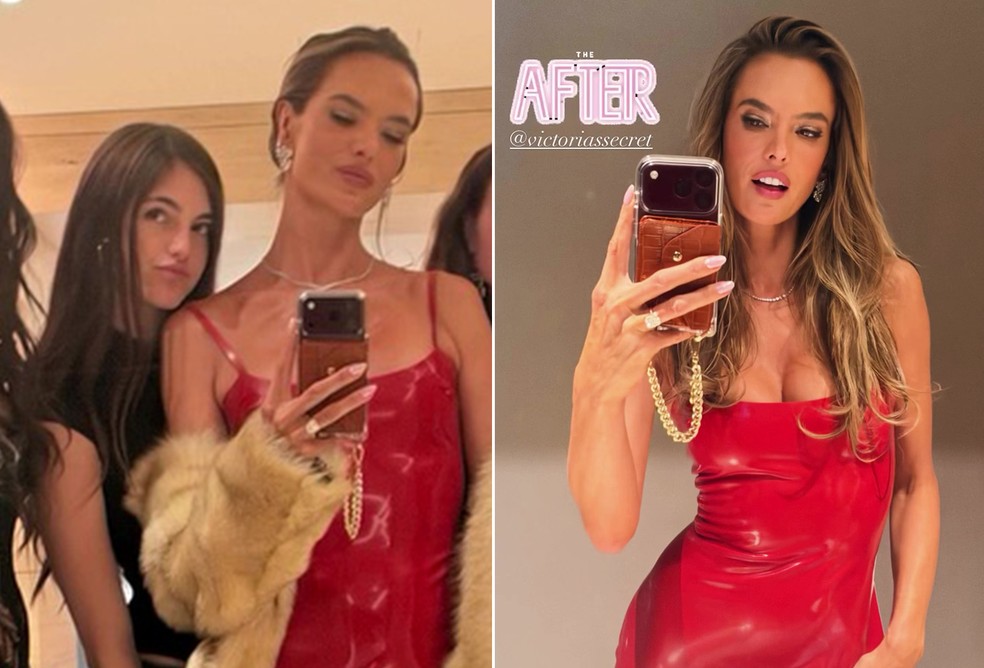 Anja Ambrosio e a mãe, Alessandra Ambrosio, em after do desfile da Victoria's Secret Fashion Show — Foto: Reprodução/Instagram